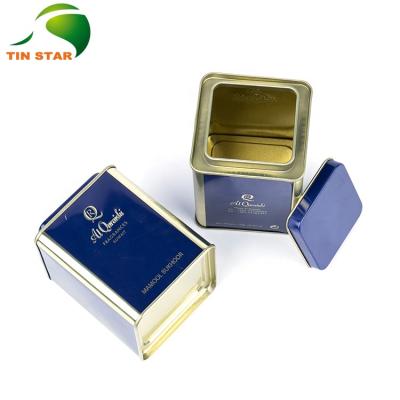 China Recycled Materials Wholesale High Quality Tea Can Box Square Tin Box High Level Custom for sale