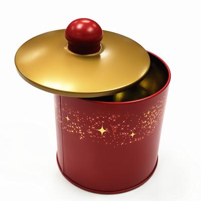 China Recyclable Customized Round Shape Tea Tin Box for sale