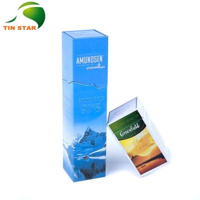 China Recycled materials wholesale square shape tea storage tin wine tin box cheap price for sale