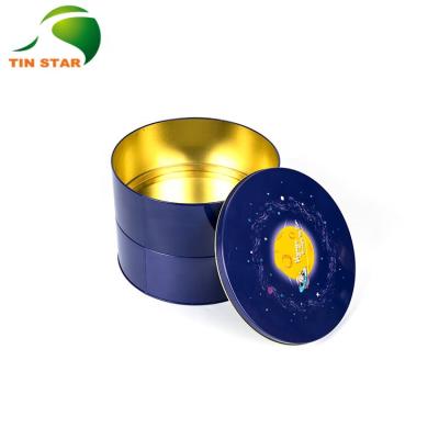 China Recycled Materials Quality Manufacturer Custom Round Biscuit Metal Tin Container for sale