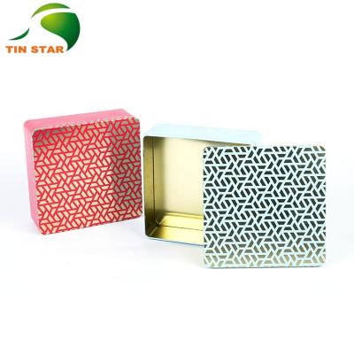 China Recycled Materials Wholesale Metal Box For Cookies Square Metal Box Gift Tin for sale