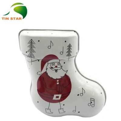 China Recyclable Candy Metal Shoes Shape Chocolate Candy Tin Box Candy Can Christmas for sale