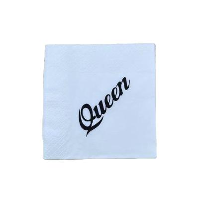 China Wholesale colorful solid color white paper napkins with 1-2 color pattern printed servilletas de papel and napkin paper for sale