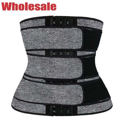 China Extreme Waist Trainer 3 Hook Black Large Triple Strap Waist Trainer OEM for sale