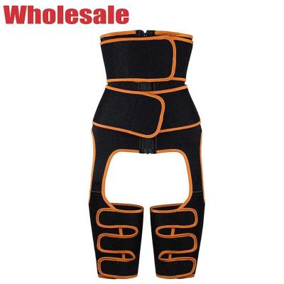 China Customized Waist Thigh Trimmer Zipper 7XL Waist Trainer With Thigh Bands for sale