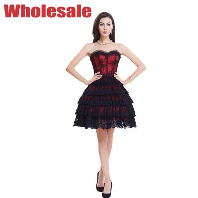 China Vestido de atadura apretado deshuesado acero del top del bustier del negro del corsé del OEM 9 en venta