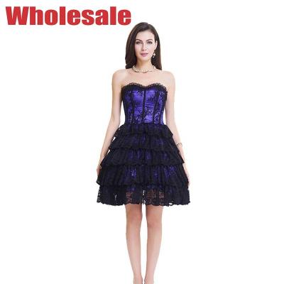 China Espartilho respirável Mini Dress With Zipper do preto 2XL Bodycon do roxo à venda