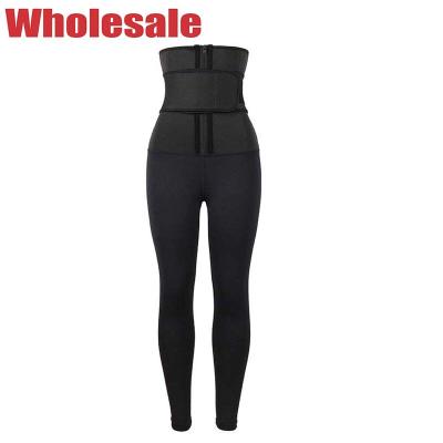 China Single Belt Neoprene High Waisted Workout Leggings With Built In Waist Trainer for sale