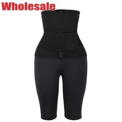 China Summer 5 Points Leg Shaper Pants Double High Waisted Leggings With Waist Trainer for sale