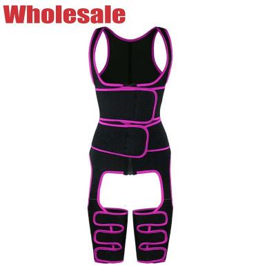 China 3 Steel Bone Full Body Waist Cincher Bodysuit Adjustable Double Belts for sale