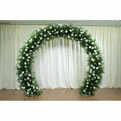 China Wedding Round LFB1490 Latest Christmas Design Green Leaf Arch With Metal Stand for sale