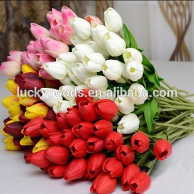 China Mini Tulip Artificial Flower Decoration PU Flowers And Garlands Decorative Wedding LF338 Home Hot Selling Real Touch for sale