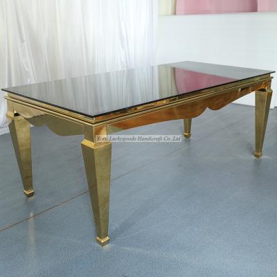 China Modern wholesale steel dining table stainless steel dining table furniture LG20190620-17 stainless wedding for sale