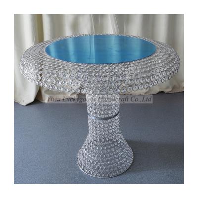 China LG20190606-2 Contemporary High Quality Round Crystal Cake Table Luxury Wedding Lovers Cake Table for sale