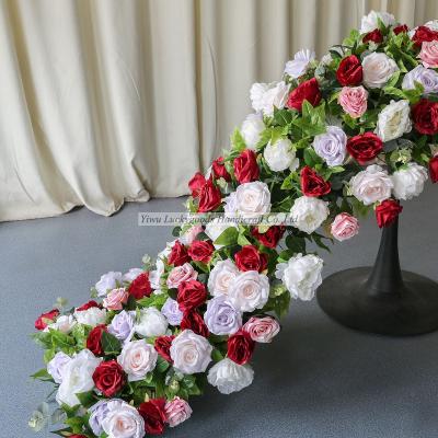 China Wedding Party Decoration LFB1690 Wedding Runner Flower Luckygoods Customized Wedding Artificial Easter Table 3d Runner Flower for sale