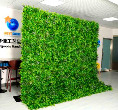 China Fashional Artificial Flowers LFB1839-1 Luckygoods New Design Artificial Grass Wall Backdrop Panel for sale