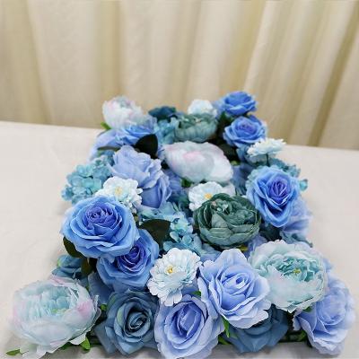 China LFB1742 Wedding Party Wedding Decoration Flower Wall Backdrop Blue Artificial Flower For Wall Decoration for sale