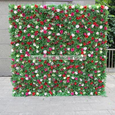 China Greenery LFB1189 Plastic Rose Artificial Flower Wall Stage Backdrop LFB1189 for sale