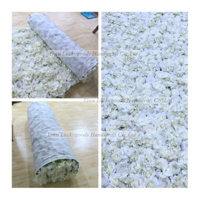 China Party Decoration LFB311-1 Flower Backdrop Wedding Cloth Wrap High Quality Elegant White Flower Wall for sale