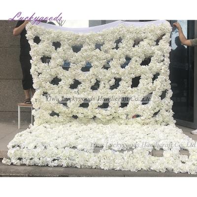 China LFB989 Luckygoods Personalized Back Hollow Fabric Flower Wall Backdrop For Wedding Engagement Occasion LFB989 for sale