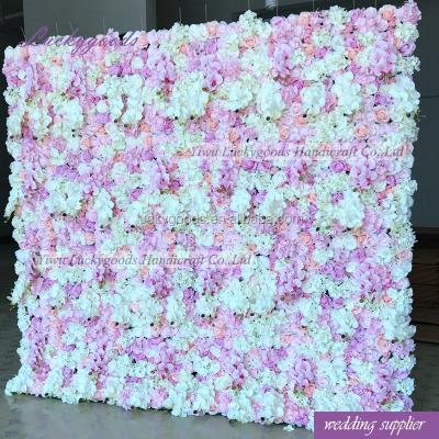 China Wedding Backdrop Flower For Sale LFB701 Artificial Purple Flower Wall Luxury Wedding Backdrop Flower For Sale for sale