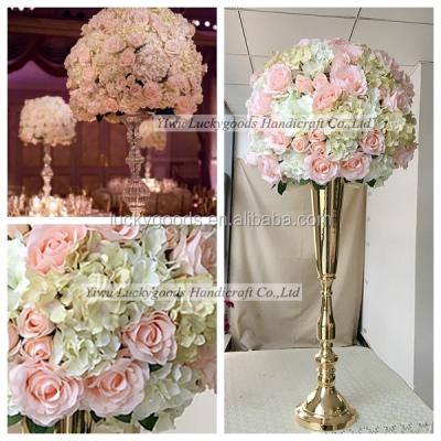 China LFB467 50cm wedding faux rose floral wedding table centerpiece ball hydrangea flower centerpiece for sale