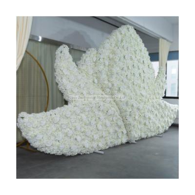 China Wedding Decoration LDJ708-1 Large Flower Shape Custom White Pink Flower Backdrop With Stand for sale