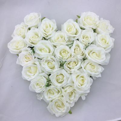 China LFB227 Wholesale Cream White Heart Shape Flower Panel For Wedding Car Decoration LFB227 for sale