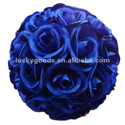 China Artificial Flower Ball Navy Blue Pink Rose Flower Ball for Decoration,Hanging Round Flower Ball for sale