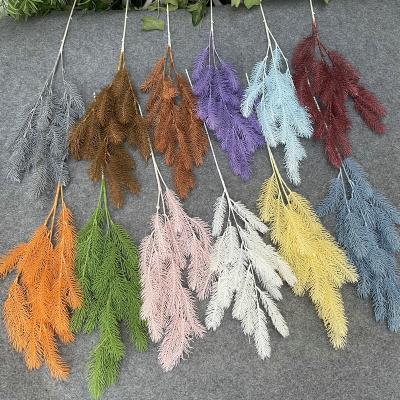 China LW008 70cm high simulation hot sale pampas grass decor colorful plastic flower for indoor home decoration for sale