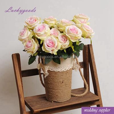 China LFR089 Factory Wholesale Light Pink Elegant Fake Rose Bunch For Sale Length 43cm for sale