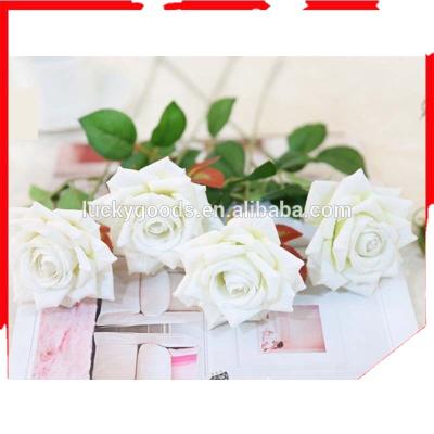 China Single Stem Rose Flower Wholesale Artificial Velvet Decorative Flowers and Garlands Wedding LFR052 for sale