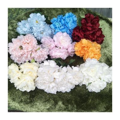 China LF815 Decorative Preserved Ivory Peony Flower Large Party Wedding Hotel Home Artificial Peony Bunch for sale