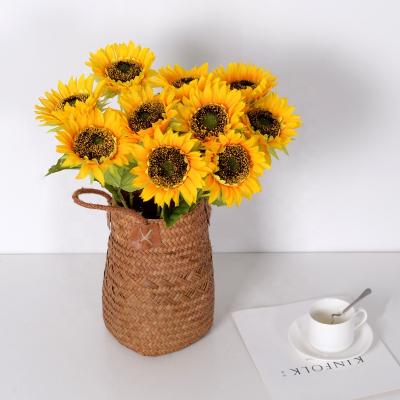 China LF918 Natural Artificial Touch Sunflowers Luckygoods Home Hotel Wedding Decoration Set Flower Decoration Wholesale for sale