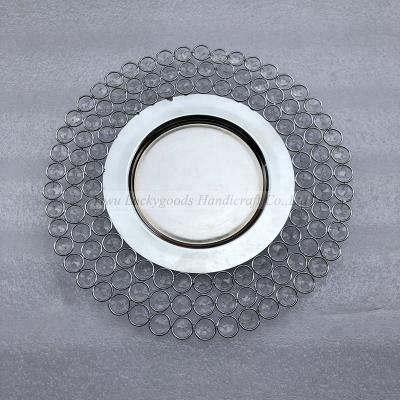 China LCK005-0.5mm Viable Wholesale Wedding Table Decoration Glass Charger Dishes For Wedding for sale