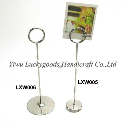 China LXW005, Wholesale LXW006 restaurant hotel favor stainless steel table number holder 20cm for sale