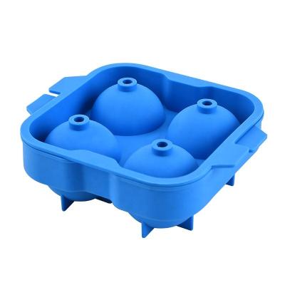 China 4 Holes Ice Ball Maker Silicone Ice Ball Maker Sustainable Food Grade Tray With Ball Capacity Ice Ball Maker for sale