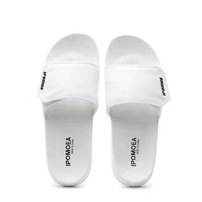 China CUSHIONING Custom Logo Summer White Open Toe Swimming Pool Slippers Outdoor Slides for sale