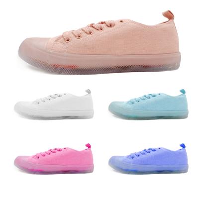 China Fashion trend custom makers fashion men women sepatu pria kids boys white pink canvas sneakers shoes for sale