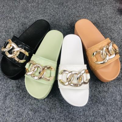 China 2021 Flat Sandals EVA Slip On Summer Plastic Feminine Custom Women's Buckle Sandals For Women And Ladies for sale