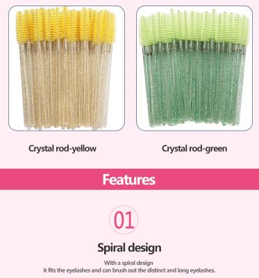 China Hot sale ty wholesale disposable mascara magic wands retractable eyelash makeup sweeps cover colorful private label spoolie eyelash mascara brush reusable for sale