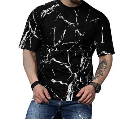 China Anti-wrinkle summer teens custom design 3D printing loose short sleeve sublimation polyester black oversized t-shirt male T-shirt for sale