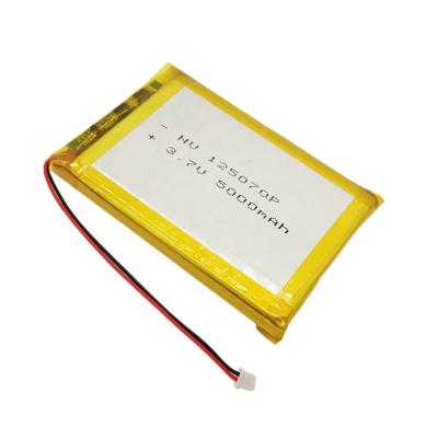 China Toys Shenzhen factory 125070 3.7v 5000mah rechargeable lipo battery 18.5Wh akku for sale