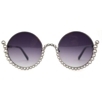 China Luxury Trendy Polarized Women Metal Glass Sun Glasses Sifier Fashion Round Sun Glasses for sale