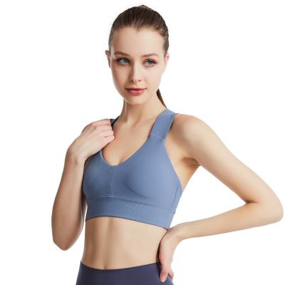 China Breathable Women's Aplet Plunge Yoga Bralette Sports Strappy Bra for sale