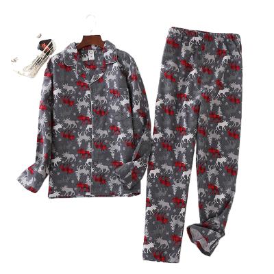 China AN64 Winter Wholesale Mens Breathable Cartoon Animal Pajamas Homewear Suit for sale