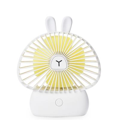 China Portable Handy Micro USB Fan Mini Electric Rechargeable Tabletop Fan with LED Light for sale