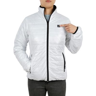 China 5V USB Breathable Far Infrared Women's Warm Electric Washable White Rechargeable Heating Shirt Women's Heated Jacket For Winter for sale