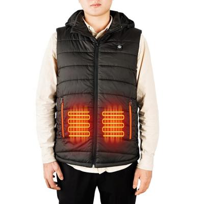 China QUICK DRY Mens Hooded Bottom USB Rechargeable Battery Heating Vest Jackets Thermal Electric Stripper Plus Size Men's Vests Heated Vests for sale