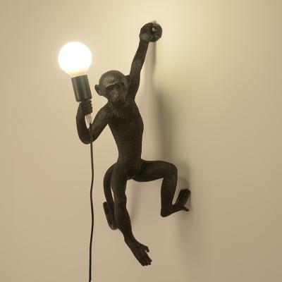 China Modern Unique Original Resin Light Monkey Wall Lamp For Living Room Children Kid's Bedroom Club Decoration for sale